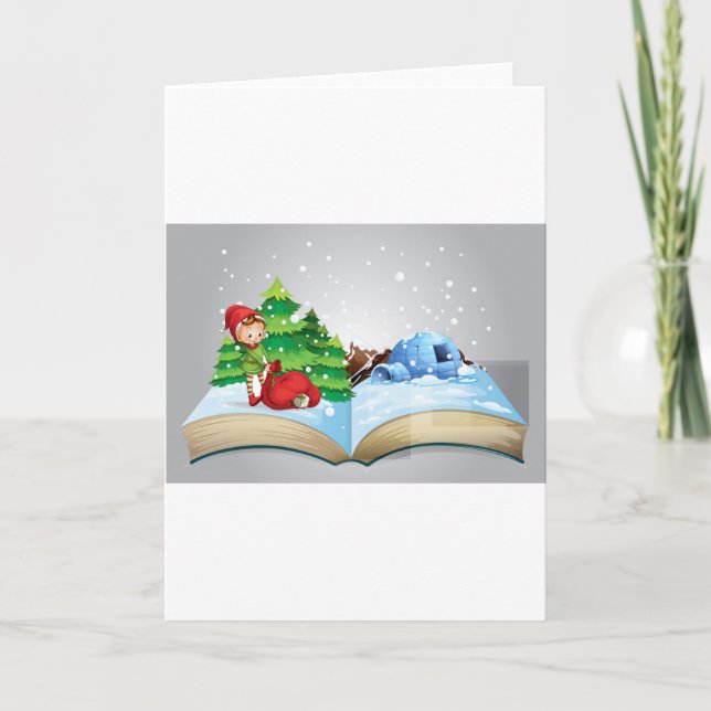 Cartes Pour Fêtes Annuelles Livre de Noël (Devant)