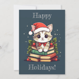 Cartes Pour Fêtes Annuelles Livre de vacances pour chat 