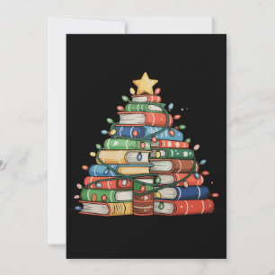 Cartes Pour Fêtes Annuelles Livre Noël Arbre Lumières Professeur Bibliothécair