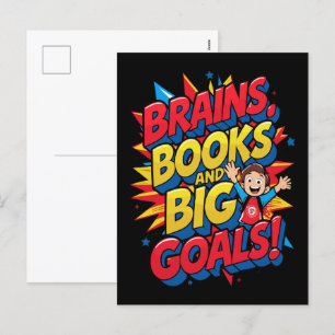 Cartes Pour Fêtes Annuelles Livres du cerveau et grands objectifs - Amusants R