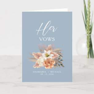 Cartes Pour Fêtes Annuelles Livret de Vœux Floral Bleu Poussiéreux