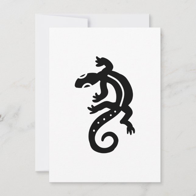 Cartes Pour Fêtes Annuelles Lizard tribal (Devant)