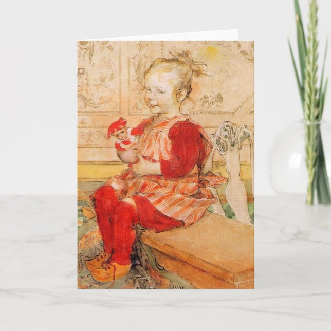 Cartes Pour Fêtes Annuelles Lizbeth tenant une poupée (Devant)