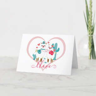 Cartes Pour Fêtes Annuelles Llama Amour