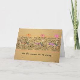 Cartes Pour Fêtes Annuelles Llama carolers 'Tis the Season Folded Holiday Card