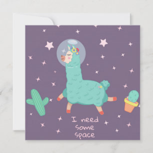 Cartes Pour Fêtes Annuelles Llama de l'espace