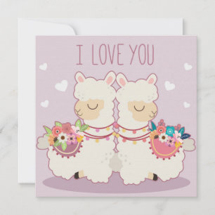 Cartes Pour Fêtes Annuelles Llama Love