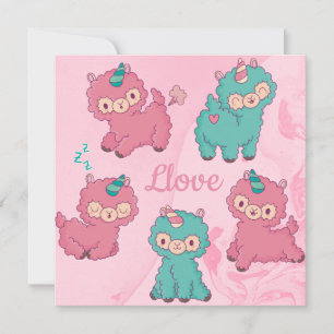 Cartes Pour Fêtes Annuelles Llama Love