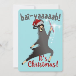 Cartes Pour Fêtes Annuelles Llama ninja crochet crochet casquette de Noël
