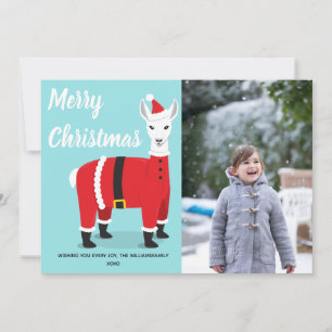 Cartes Pour Fêtes Annuelles Llama Père Noël Fun Photo Noël