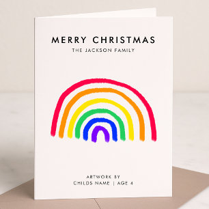 Cartes Pour Fêtes Annuelles L'oeuvre de votre enfant Enfants dessinant Noël