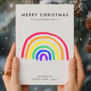 Cartes Pour Fêtes Annuelles L'oeuvre de votre enfant Enfants dessinant Noël