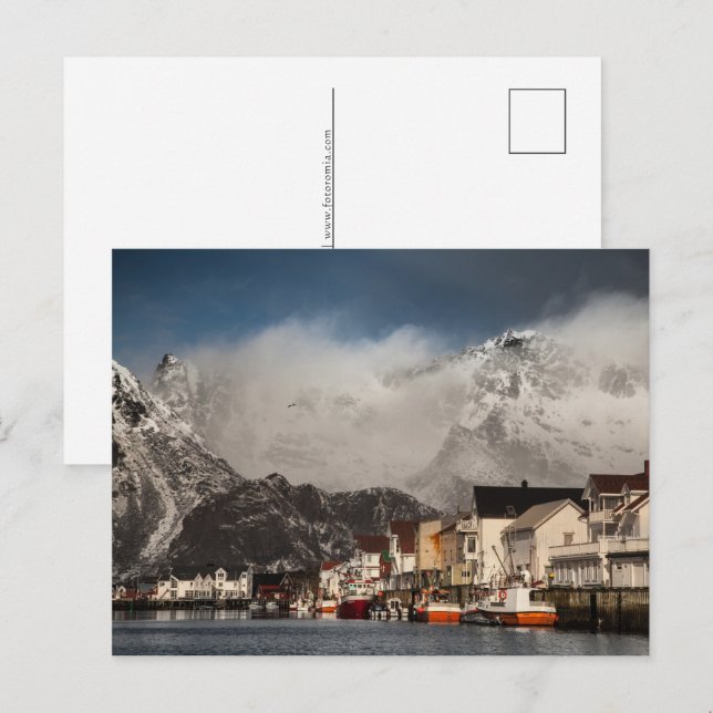Cartes Pour Fêtes Annuelles Lofoten Henningsvaer (Devant / Derrière)