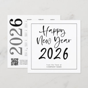 Cartes Pour Fêtes Annuelles Logo 2026 Calendrier QR Code Société Nouvel An