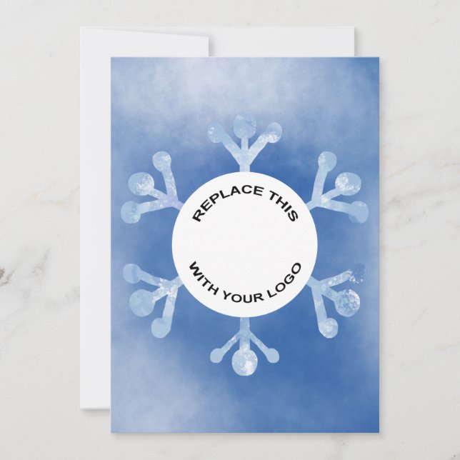 Cartes Pour Fêtes Annuelles Logo d'affaires Noël Blue Snowflake voiture de vac (Devant)