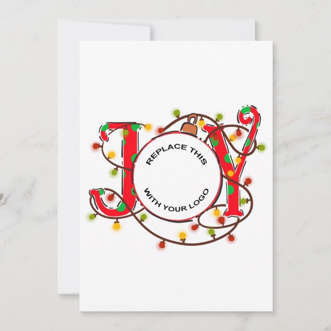 Cartes Pour Fêtes Annuelles Logo d'affaires Noël Joie Bauble (Devant)