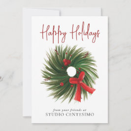 Cartes Pour Fêtes Annuelles Logo d'aquarelle de l'entreprise Happy Holidays