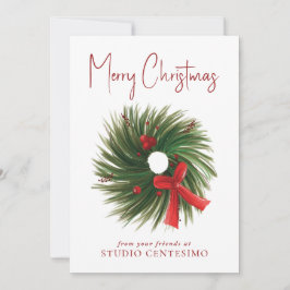 Cartes Pour Fêtes Annuelles Logo de couronne aquarelle pour Joyeux Noël d'entr