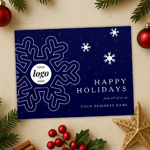 Cartes Pour Fêtes Annuelles Logo de l'entreprise Christmas Snowflakes Marine C