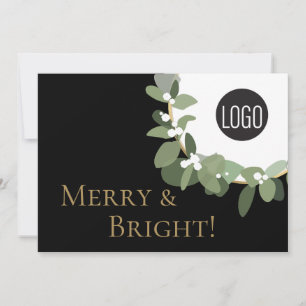 Cartes Pour Fêtes Annuelles Logo de l'entreprise Joyeuse et brillante Wreath C
