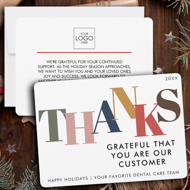 Cartes Pour Fêtes Annuelles Logo de l'entreprise Merci client Noël d'affaires (Créateur téléchargé)