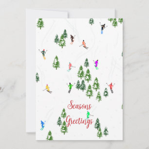 Cartes Pour Fêtes Annuelles Logo de l'entreprise personnalisée Ski Business