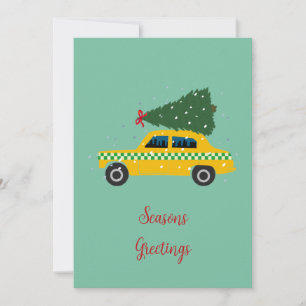 Cartes Pour Fêtes Annuelles Logo de l'entreprise personnalisée Taxi de cabine