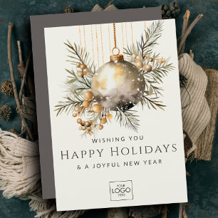 Cartes Pour Fêtes Annuelles Logo de l'entreprise professionnelle Élégant Noël 