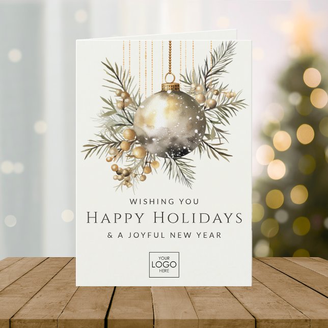 Cartes Pour Fêtes Annuelles Logo de l'entreprise professionnelle Élégant Noël  (Créateur téléchargé)