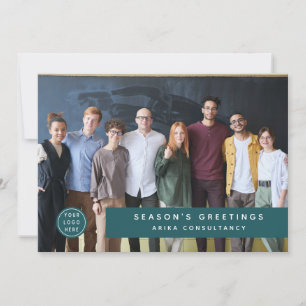 Cartes Pour Fêtes Annuelles Logo de Noël d'entreprise moderne Équipe Photo Sar