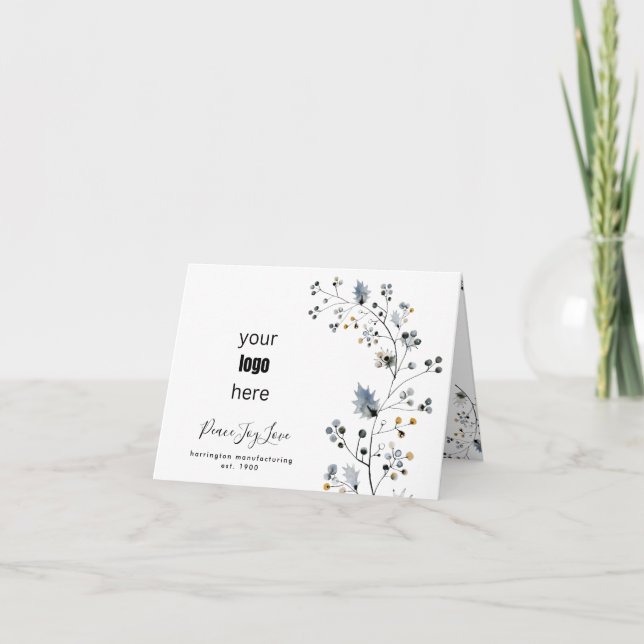 Cartes Pour Fêtes Annuelles LOGO de Noël moderne Affaires pliées (Devant)