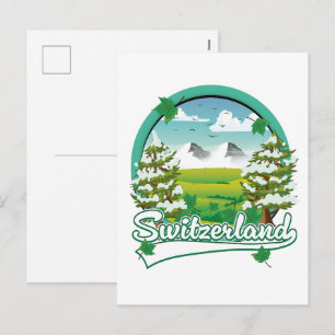 Cartes Pour Fêtes Annuelles Logo de voyage rétro Suisse