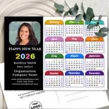 Logo d'entreprise 2026 Calendrier moderne noir col