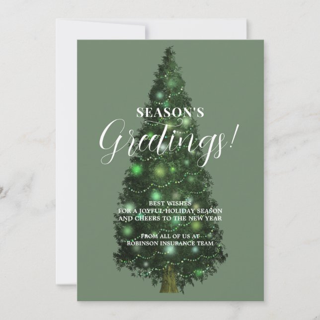 Cartes Pour Fêtes Annuelles Logo d'entreprise Arbres de Noël (Devant)