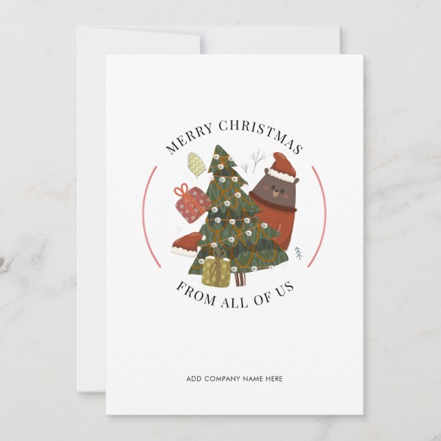 Cartes Pour Fêtes Annuelles Logo d'entreprise de Noël (Devant)