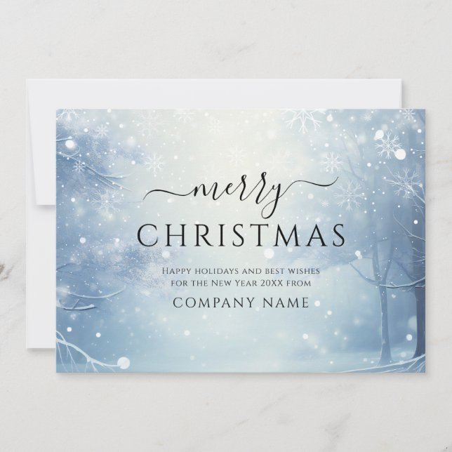 Cartes Pour Fêtes Annuelles Logo d'entreprise de Noël d'hiver (Devant)