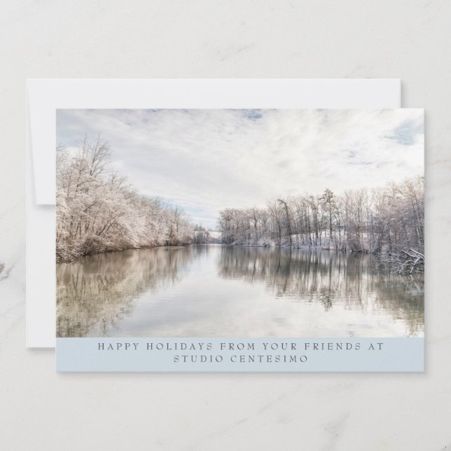 Cartes Pour Fêtes Annuelles Logo d'entreprise de photo de paysage d'hiver  (Devant)