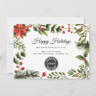Cartes Pour Fêtes Annuelles Logo d'entreprise Employés Clients Noël