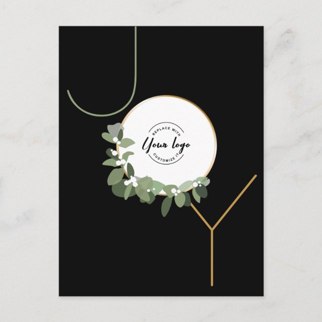 Cartes Pour Fêtes Annuelles Logo d'entreprise Joie Vertical Eucalyptus wreath  (Devant)