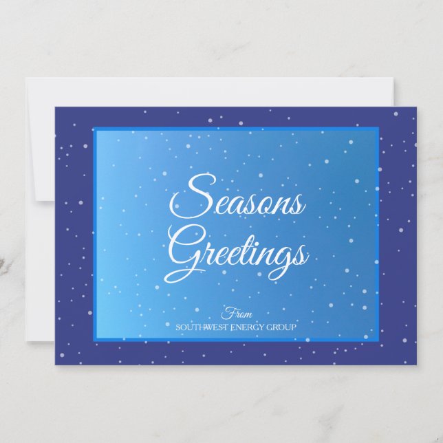 Cartes Pour Fêtes Annuelles Logo d'entreprise Joyeuses Fêtes Bleu Blanc Modern (Devant)