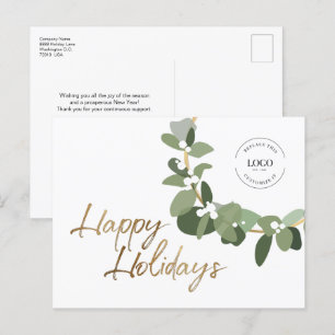 Cartes Pour Fêtes Annuelles Logo d'entreprise moderne et personnalisé blanc Jo