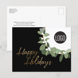 Cartes Pour Fêtes Annuelles Logo d'entreprise moderne Joyeux vacances Pas de p