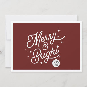 Cartes Pour Fêtes Annuelles Logo d'entreprise moderne Retro Merry et Bright St