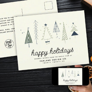 Cartes Pour Fêtes Annuelles Logo d'entreprise moderne Retro Whimsical Little T