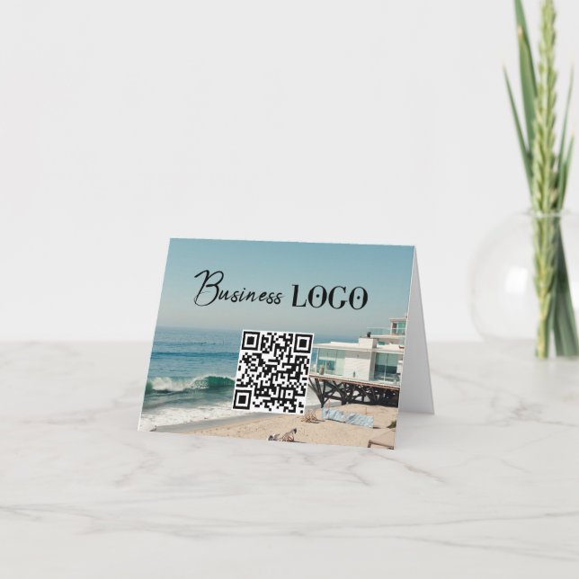 Cartes Pour Fêtes Annuelles Logo d'entreprise promotionnel Code QR Photo (Devant)