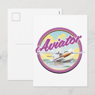 Cartes Pour Fêtes Annuelles Logo d'hydravion aviateur