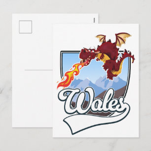 Cartes Pour Fêtes Annuelles logo du dragon du pays de Galles