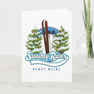 Cartes Pour Fêtes Annuelles Logo du ski de Sunday River Newry Maine