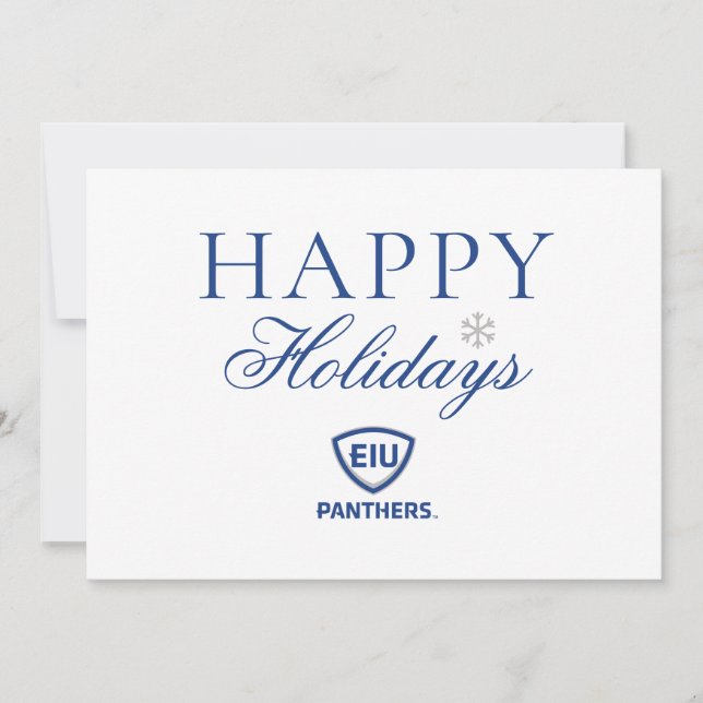 Cartes Pour Fêtes Annuelles Logo Eastern Illinois Panthers Shield & Wordmark (Devant)