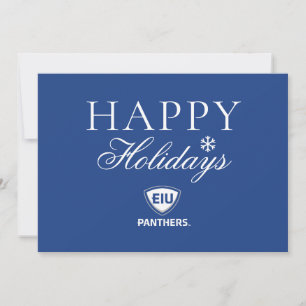 Cartes Pour Fêtes Annuelles Logo Eastern Illinois Panthers Shield & Wordmark